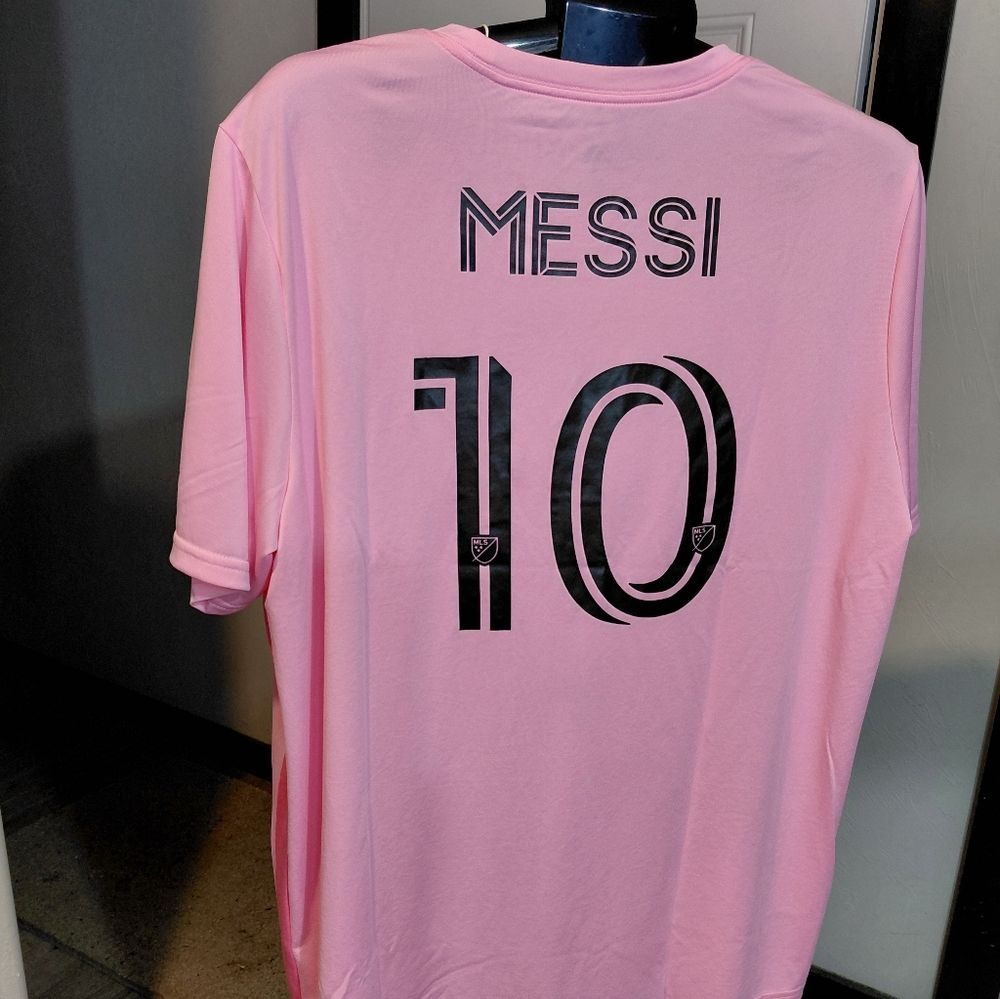 NEW Adidas Mens Two Tone Pink Messi #10 Home Jersey SIZE XL